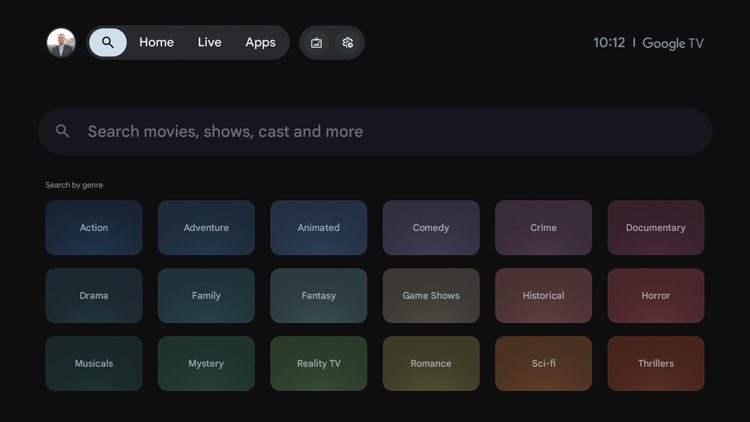 Hover over the search icon from the home screen.