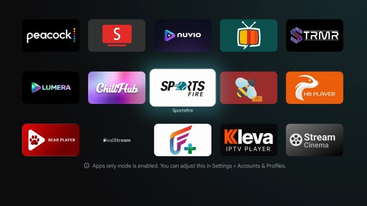 Apps only interface