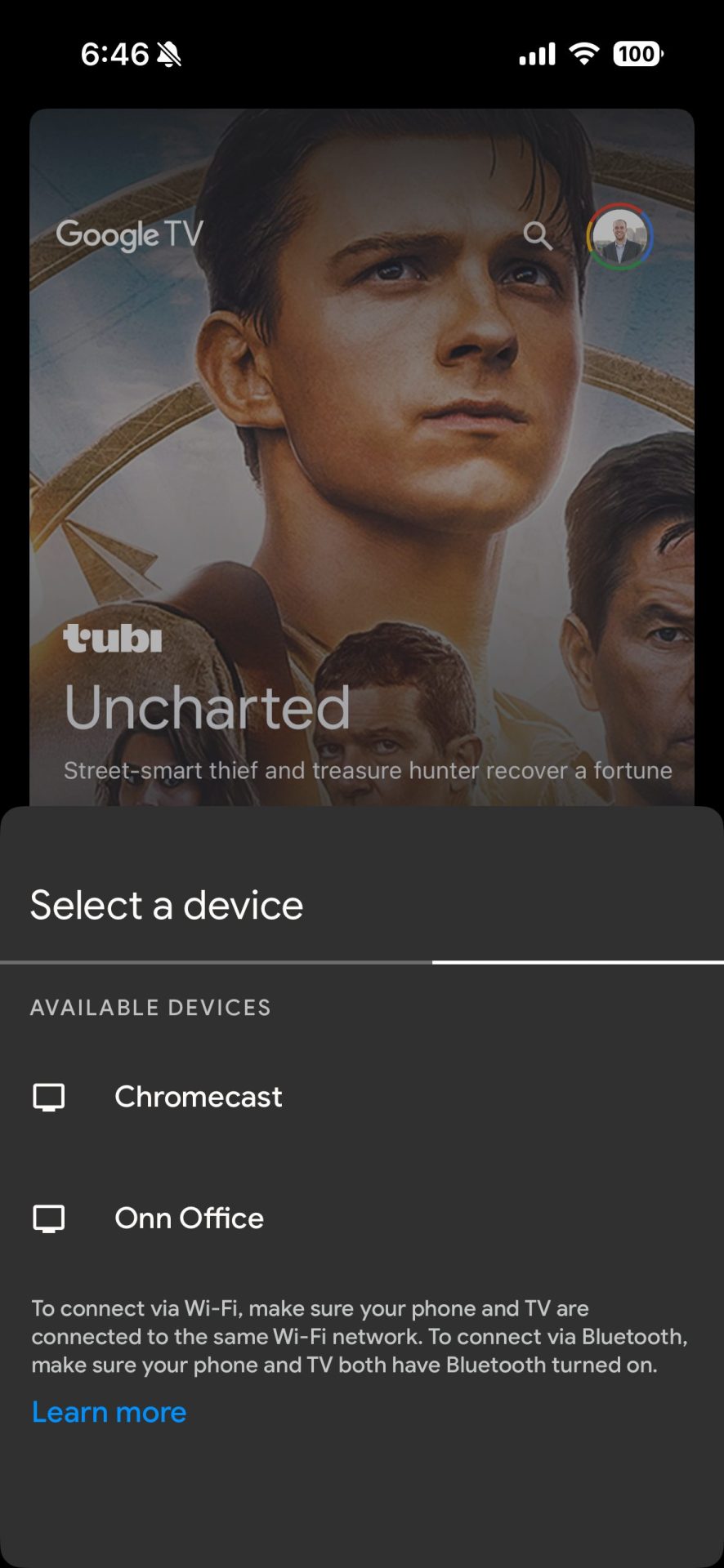 Select your streaming device from the list.