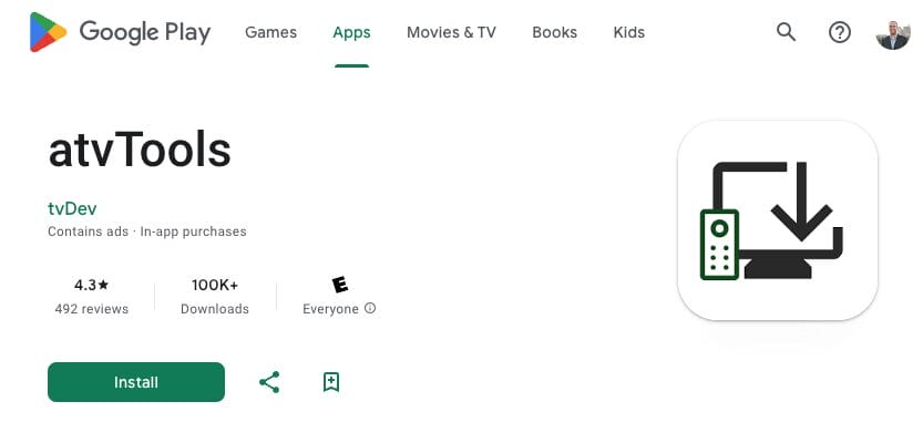 Next install the atvTools app on your Android or iOS device.