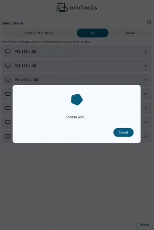 Wait a few seconds while it's connecting.