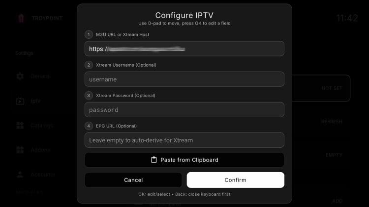 integrate M3U or Xtream code