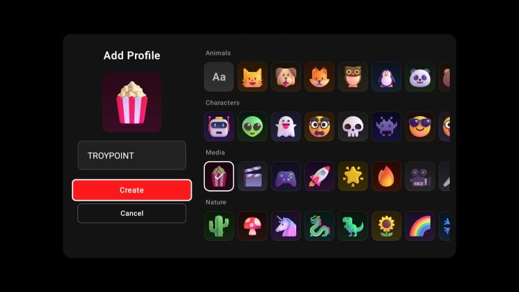 choose avatar and username