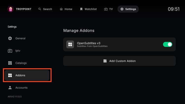 select addons