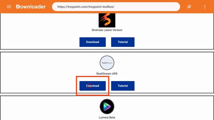 click download realstream