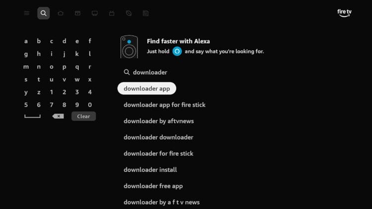 Type "Downloader" and click the first option that appears.