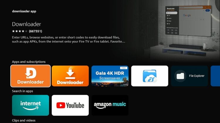 Select Downloader under Apps and subscriptions. Double check that this is the official application from AFTVnews.