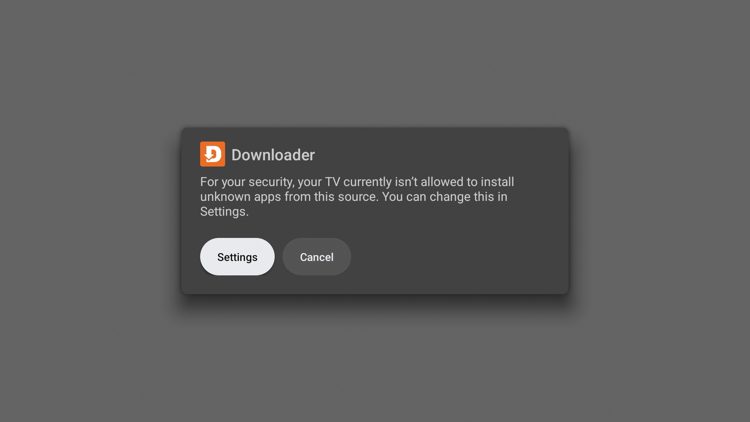 Settings prompt