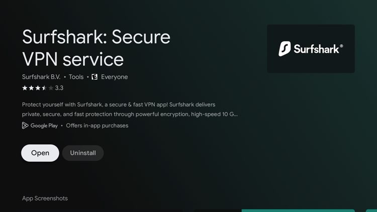Click Open after the app has installed.