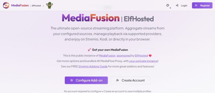 visit mediafusion official site and click configure add-on