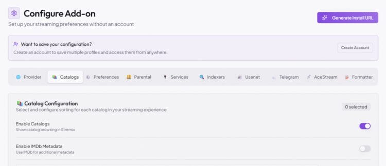 configure catalogs