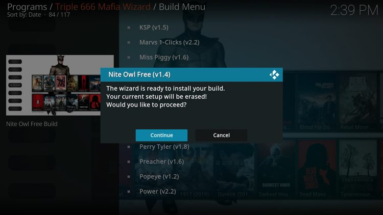 Click Continue.
