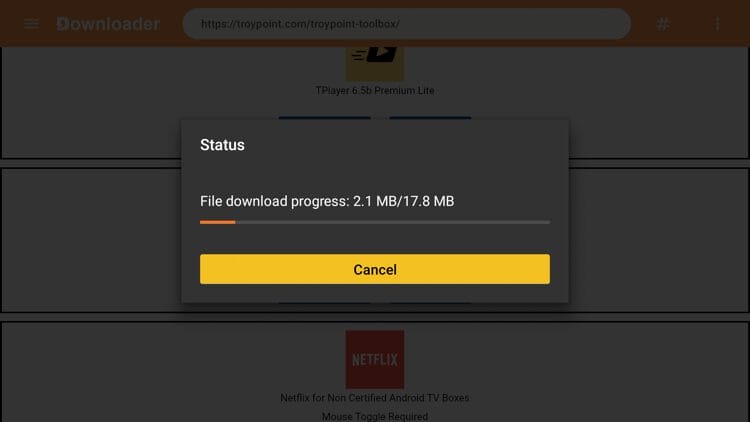 Wait a few seconds for the APK file to install.
