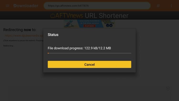 Wait a few seconds for the APK file to install.