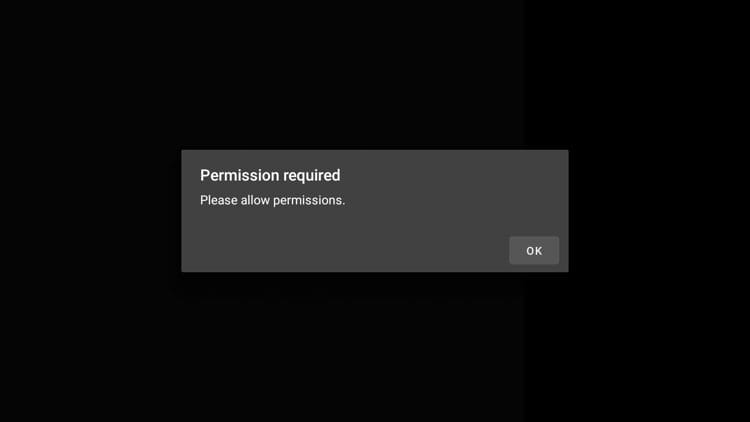 You will receive a Permission required message. Click OK.