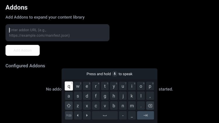 input manifest URL