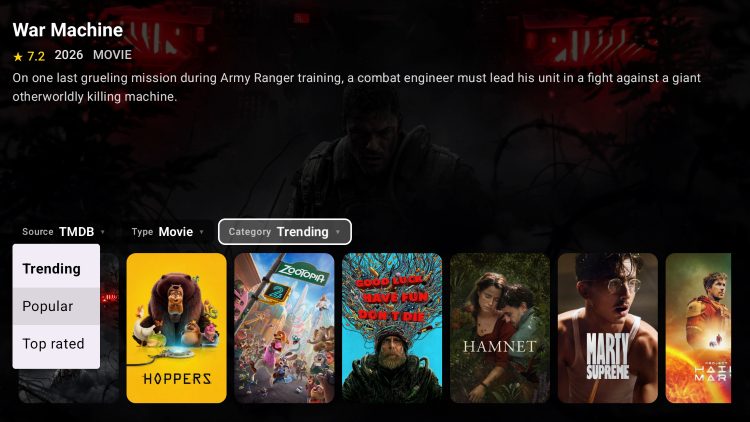toggle categories