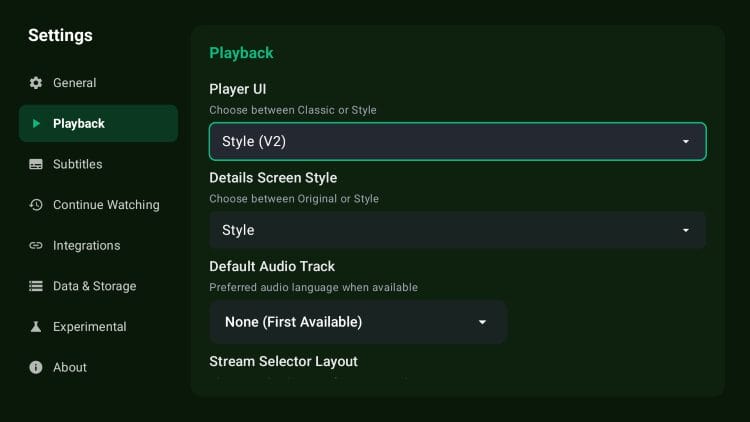 Playback Settings