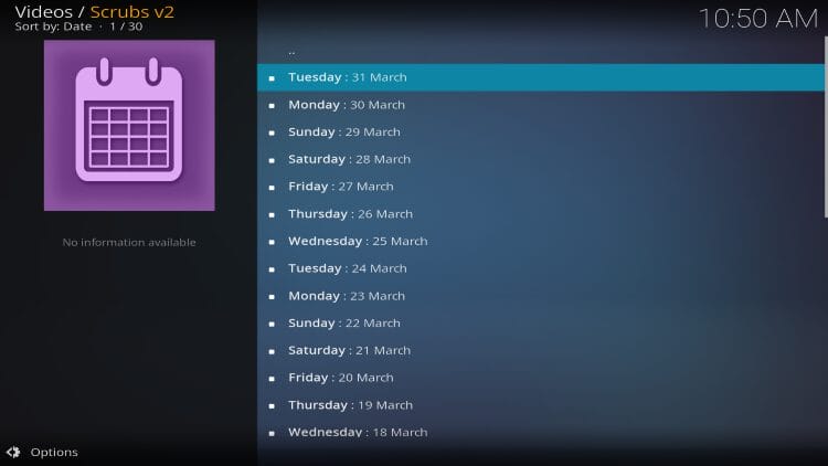 TVMaze Calendar