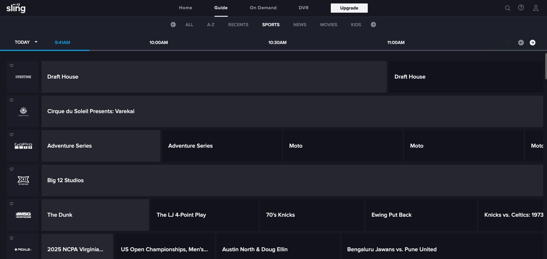 Sling Freestream Sports App