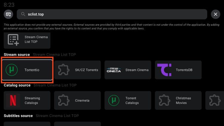 choose your preferred addon