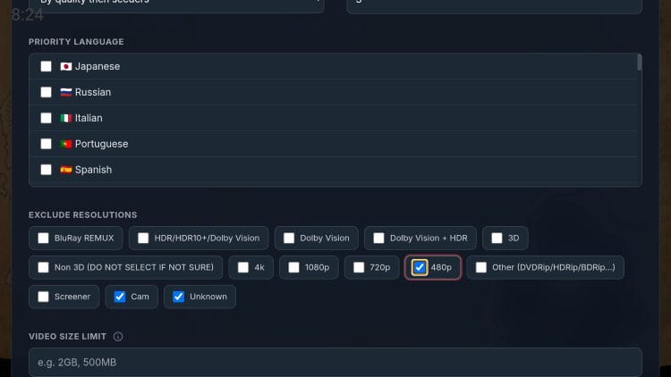 adjust addons settings