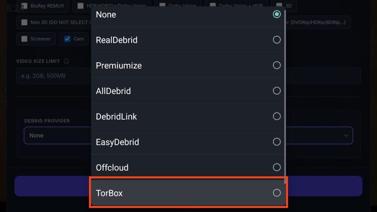 choose your debrid provider
