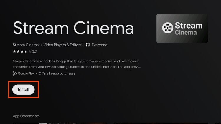 click install stream cinema