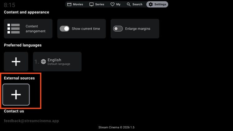 click external sources