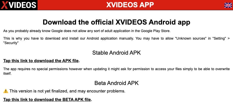 XVideos APK Links