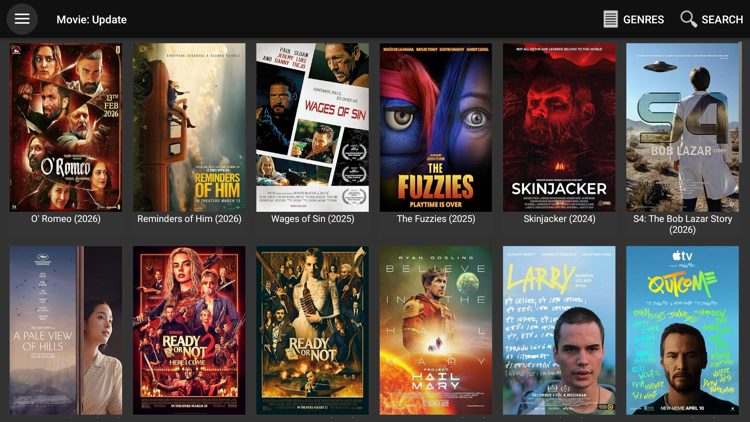 Next launch a streaming app like Movie HD so we can test AMPlayer.