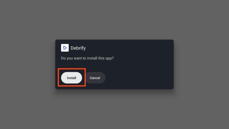 select install debrify app