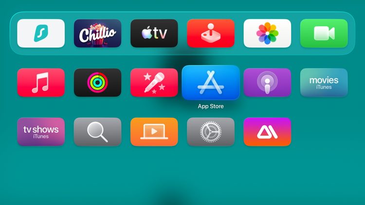 Click the App Store from the home screen of your Apple TV 4K.