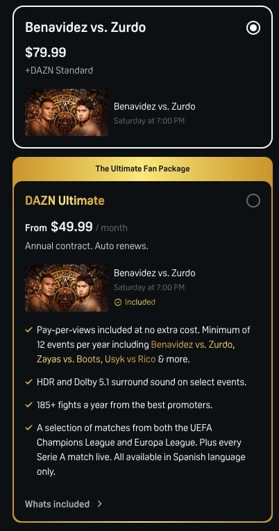 DAZN Pricing