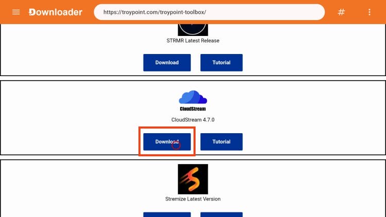 click download for cloudstream apk