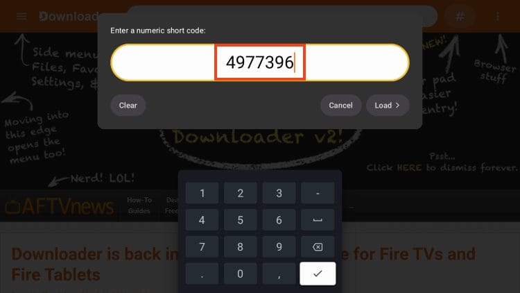 input downloader code for official onstream apk