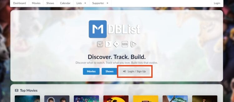 sign in with mdblist