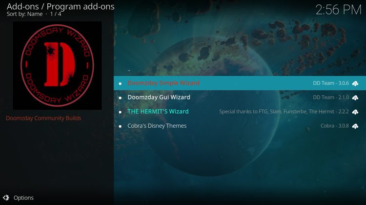 Open the Doomzday Simple Wizard.