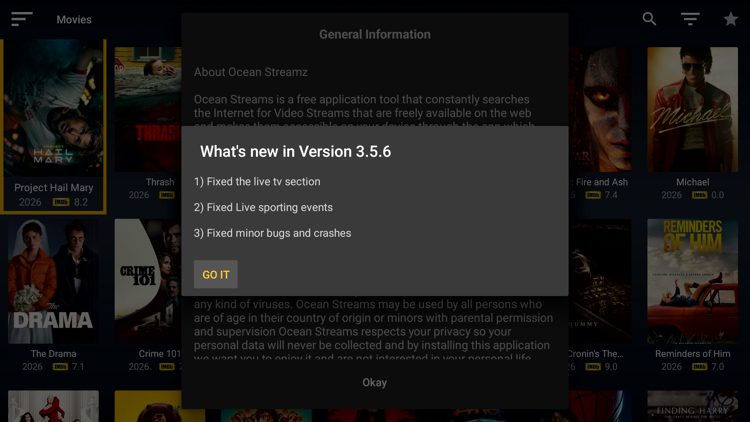 Click Got it if you see this update changelog.