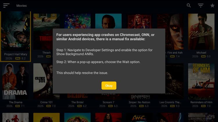 If you see this app crashing message just click Okay for now. We have details on this later if you run into issues.