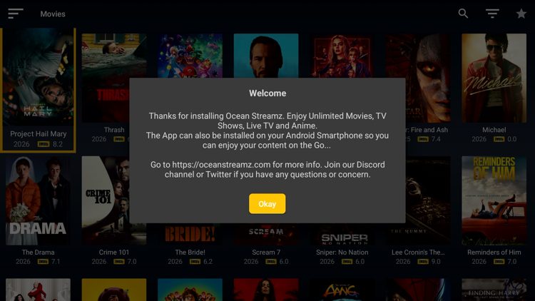 Then click Okay for this Welcome message.