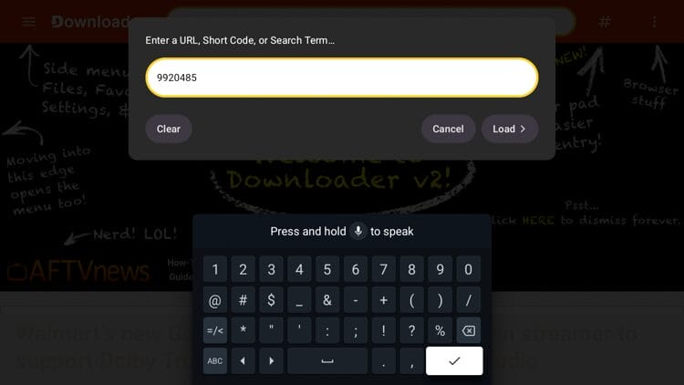 Enter the code 9920485 and click Next.