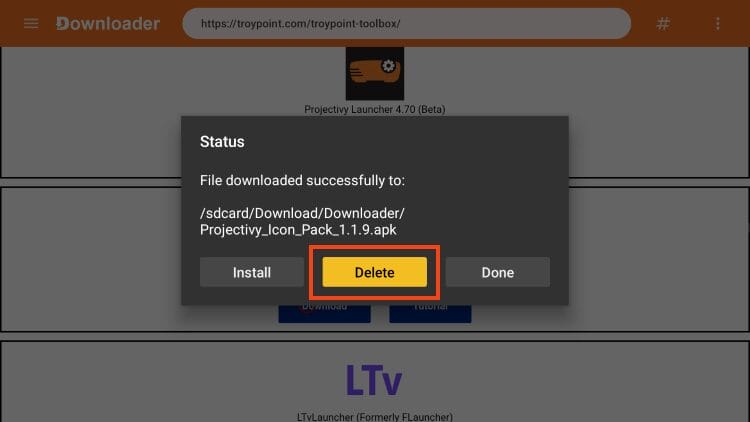 delete installation file
