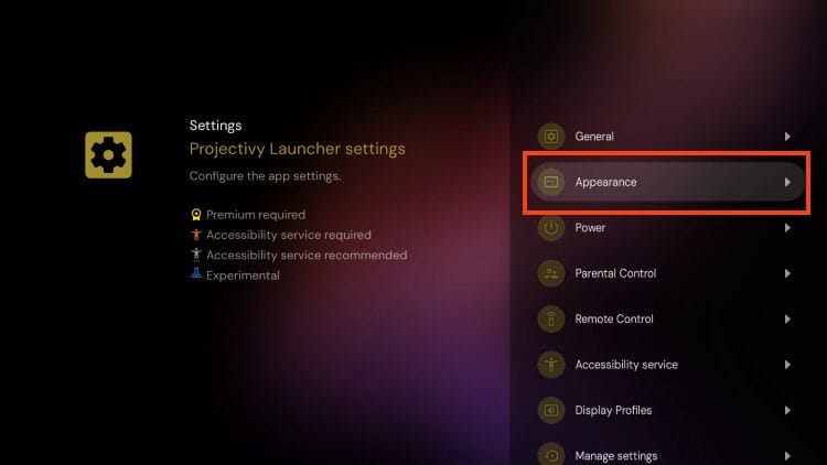 click appearance