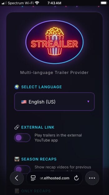 visit streailer configuration page