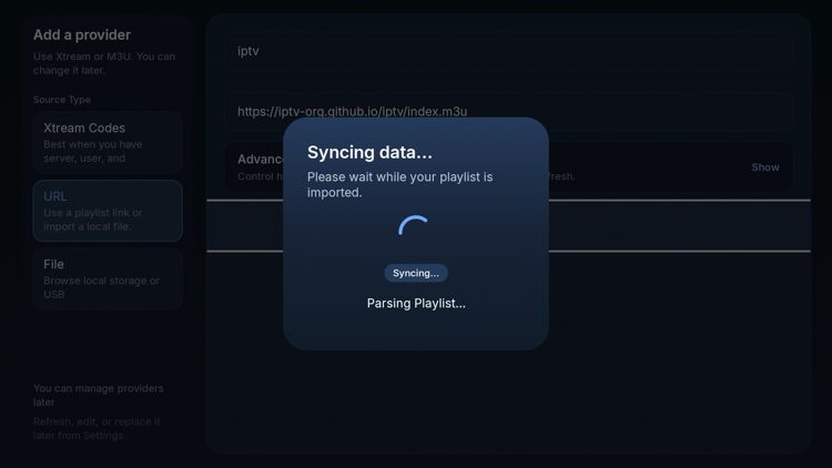 Vent noen sekunder til spillelistedataene dine importeres til StreamVault.