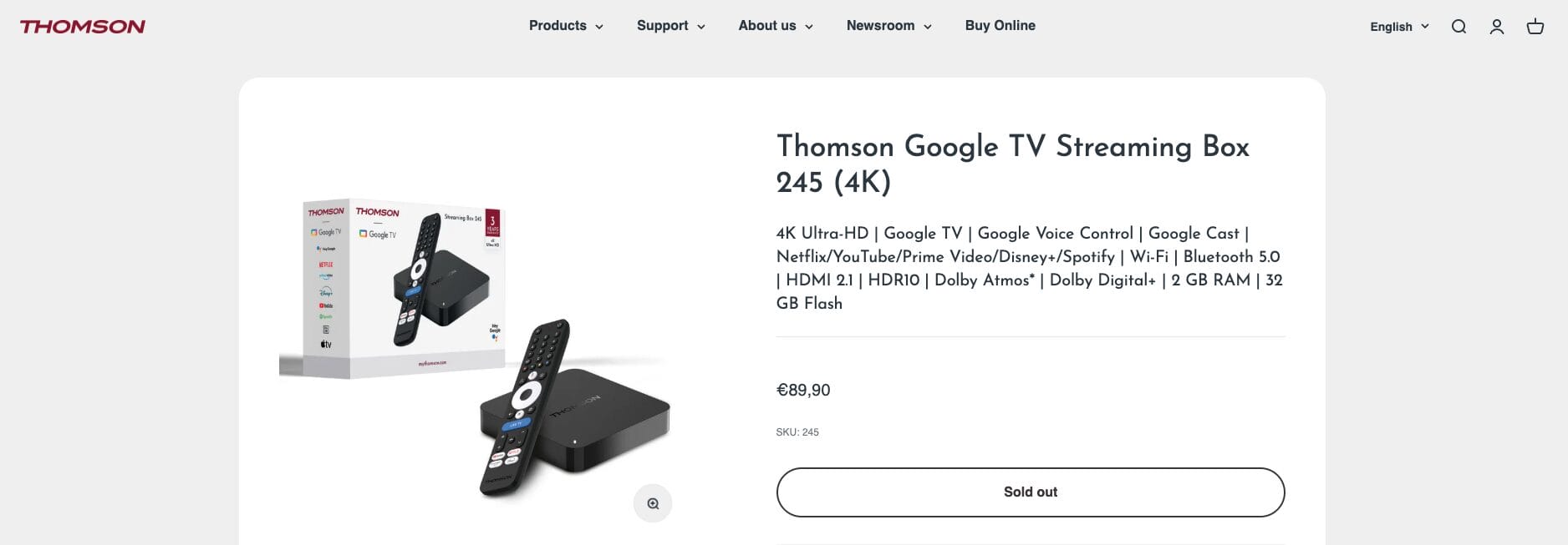 Thomson Streaming Devices are 'Sold Out'