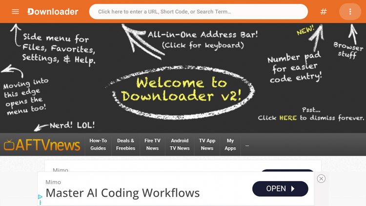 Then launch Downloader and click the search bar on top.