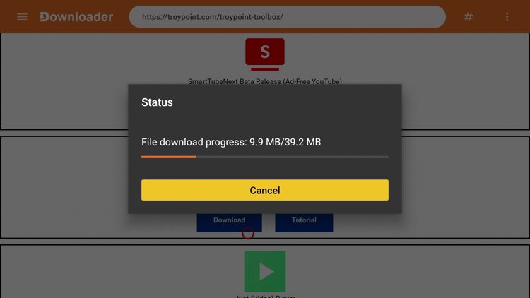 Wait a few seconds for the file to download.