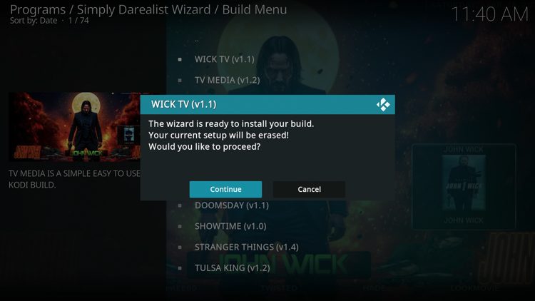 Click Continue.